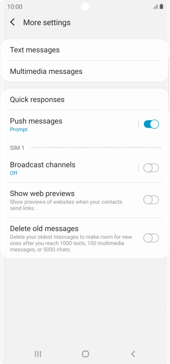 Press Text messages.