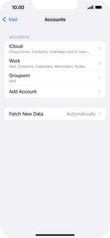 Press the name of the email account you've just set up.