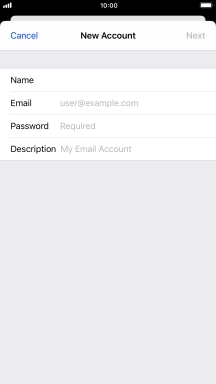Press Email and key in your email address.