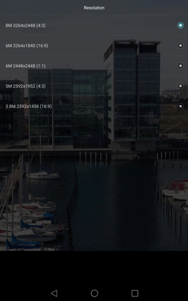 Press the required setting.