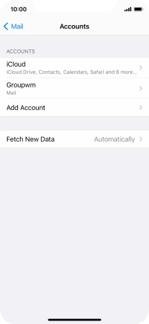 Press the name of the email account you've just set up.