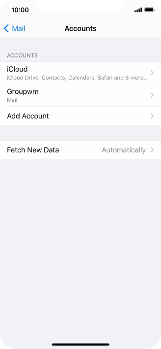 Press the name of the email account you've just set up.