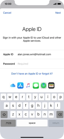 Press the field next to 
