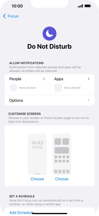 Press People and follow the instructions on the screen to select which contacts you would like to receive calls and notifications from when Do Not Disturb is turned on.