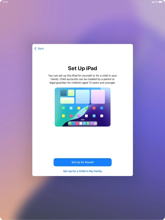 Press Set Up for Myself.