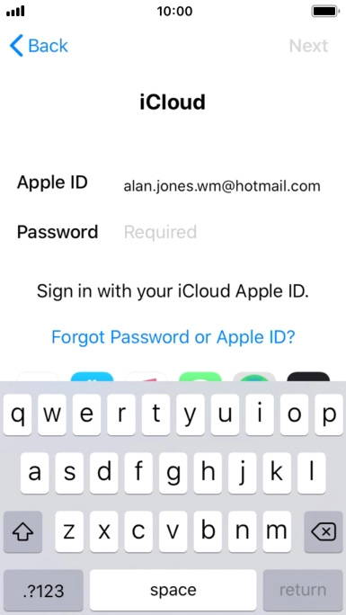 Press the field next to 