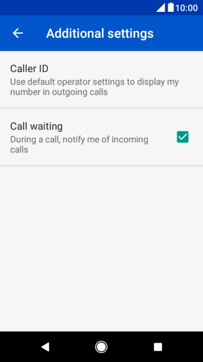Press Call waiting to turn the function on or off.