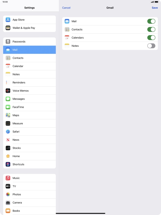 If this screen is displayed, you email account has been recognised and set up automatically. Follow the instructions on the screen to key in more information and finish setting up your tablet.