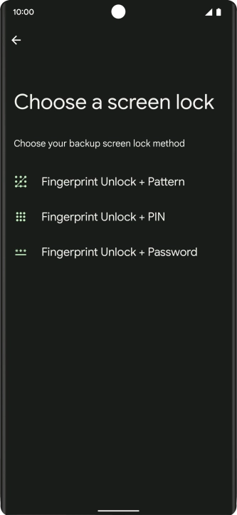 Press the required phone lock code.