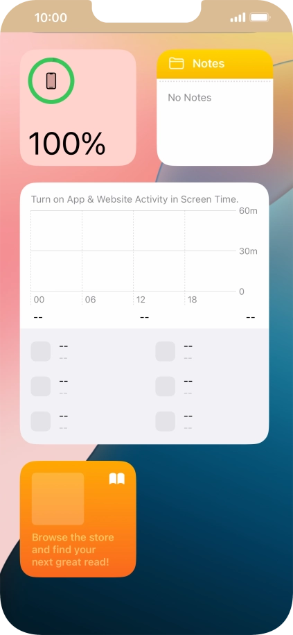 Press and hold the required widget until a pop-up menu is displayed.