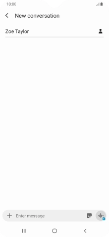 Press the text input field and write the text for your text message.