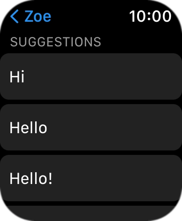 Press the required quick reply.