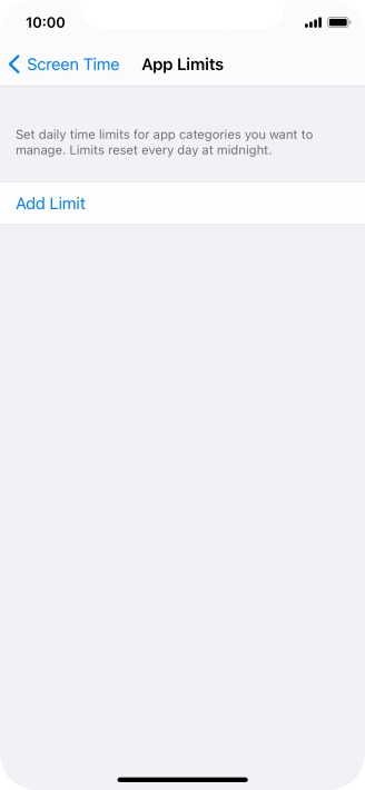 Press Add Limit.
