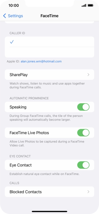 Press the indicator next to 