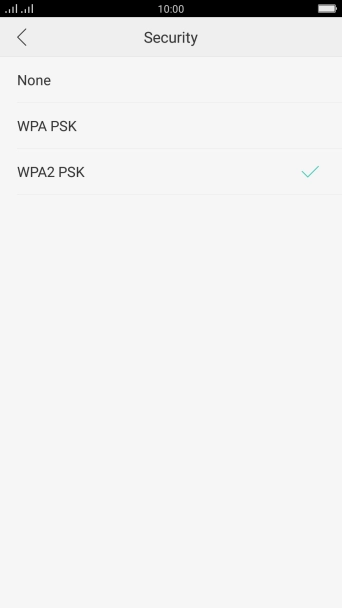 Press WPA2 PSK to password protect your Wi-Fi hotspot.