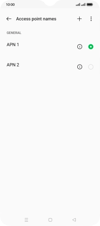 Press the field next to the data connection to activate it.