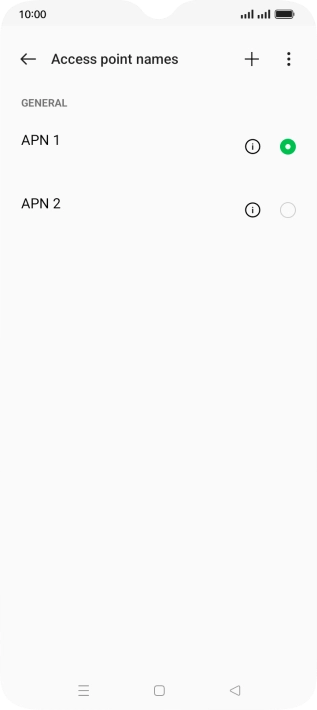 Press the field next to the data connection to activate it.