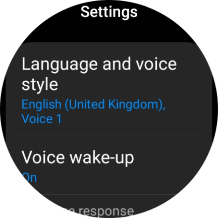 Press Language and voice style.