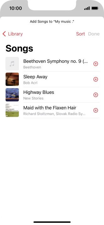 Go to the required category and press the required audio file.