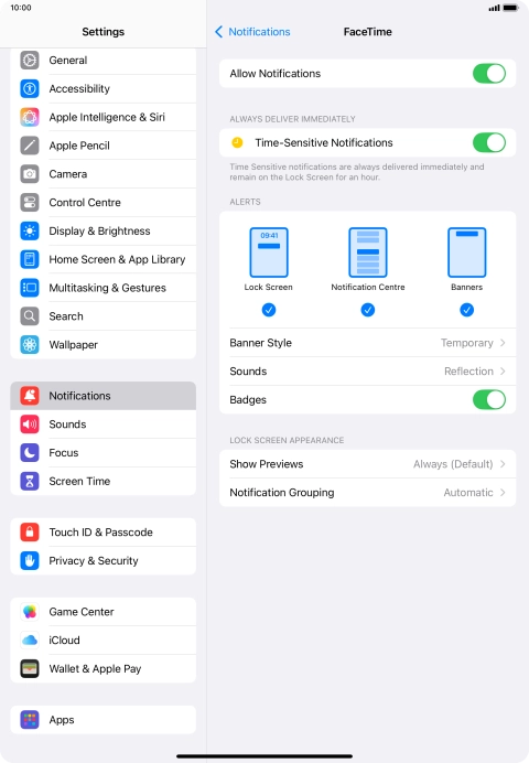 Press the indicator next to 