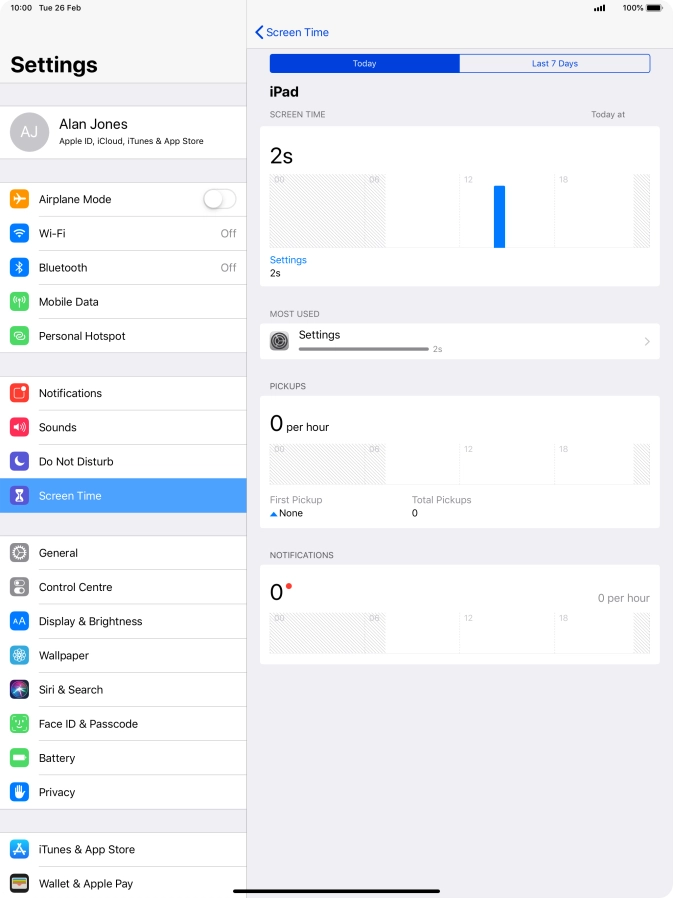 Press Last 7 Days to see your use for the past week.