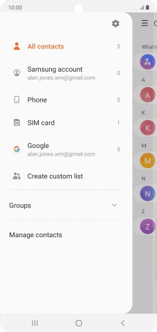 Press Manage contacts.