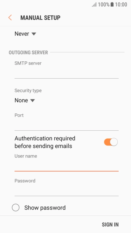Press the field below 