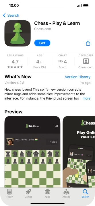 Press Get and follow the instructions on the screen to install the app.
