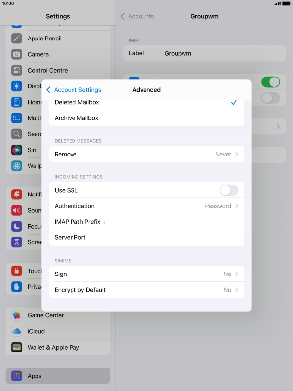 Press the indicator next to 