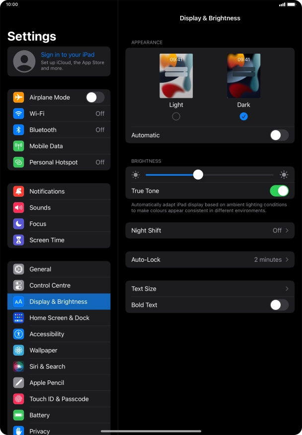 Press the indicator next to 