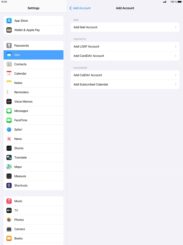 Press Add Mail Account.
