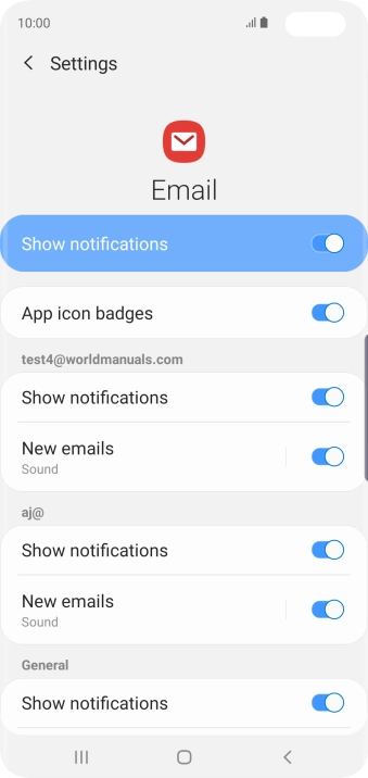 Press the indicator next to 