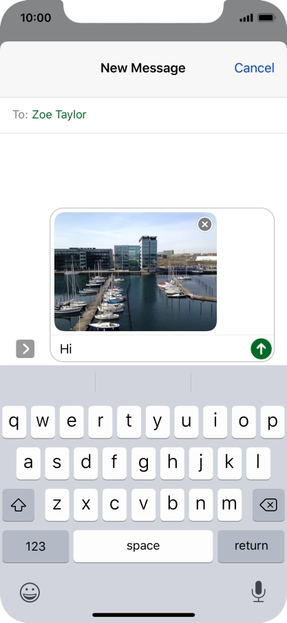 Press the send icon.