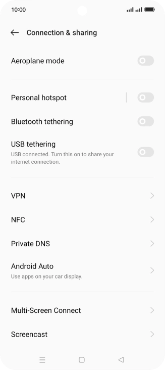 Press Personal hotspot.