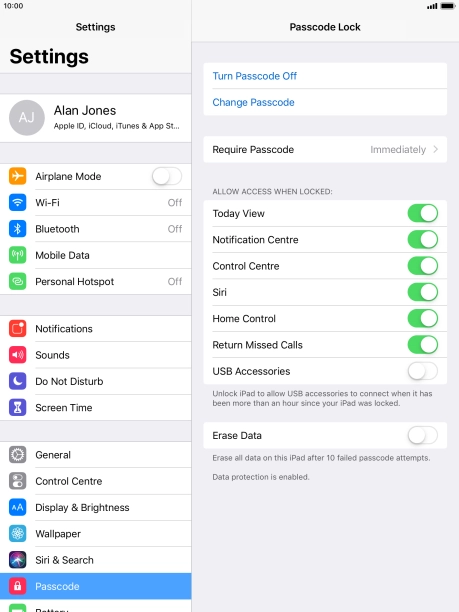 Press the indicator next to 