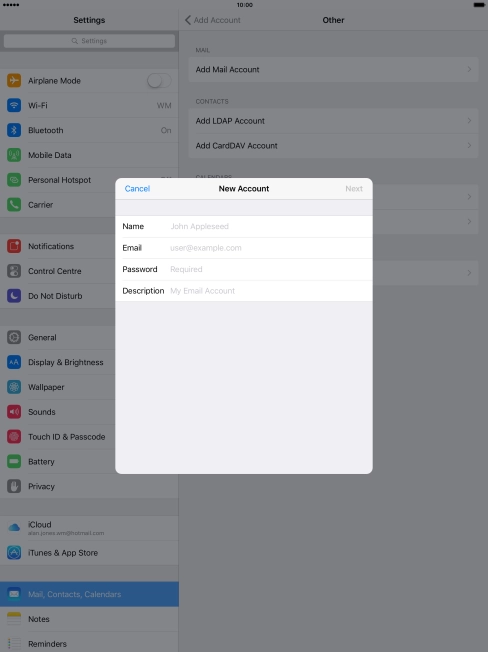 Press Name and key in the required sender name.