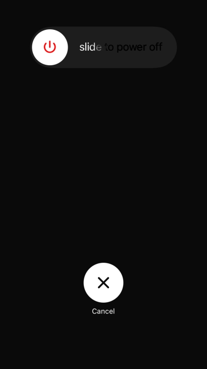 Press and drag the power off icon right.