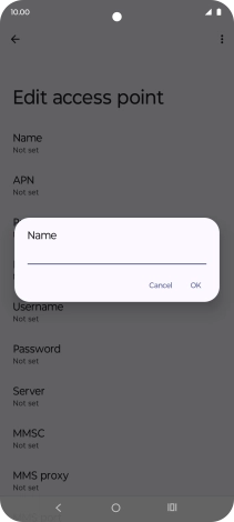 Key in Vodafone Internet and press OK.