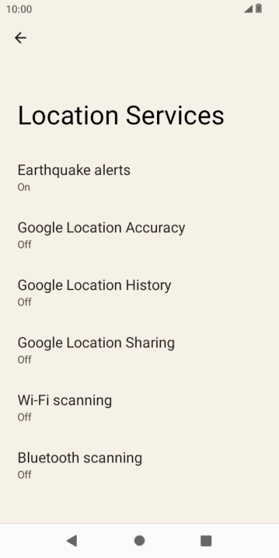 Press Google Location Accuracy.