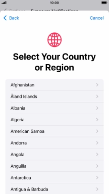 Press the required country.
