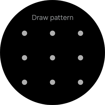 Slide your finger across the screen to connect at least four points and follow the instructions on the screen to create a pattern as lock code.