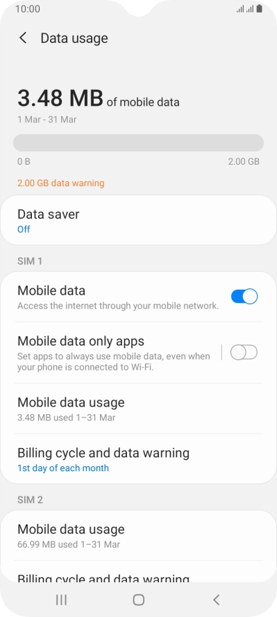 The total data usage is displayed.