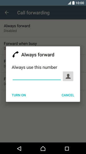 Key in +61414121121 and press TURN ON.