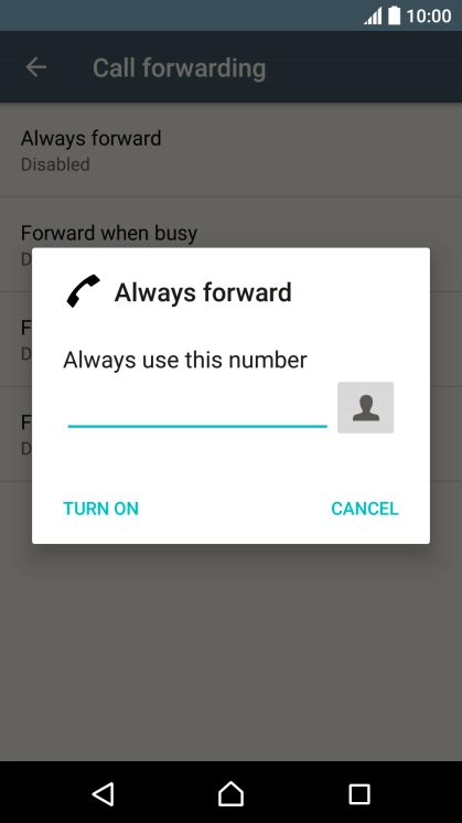 Key in +61414121121 and press TURN ON.