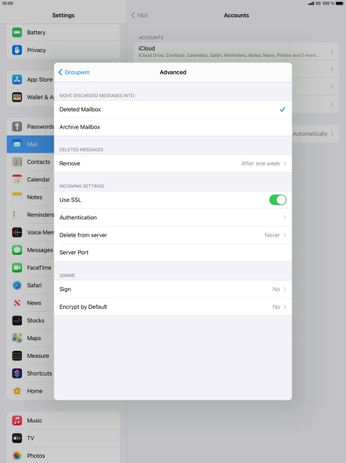 Press the indicator next to 