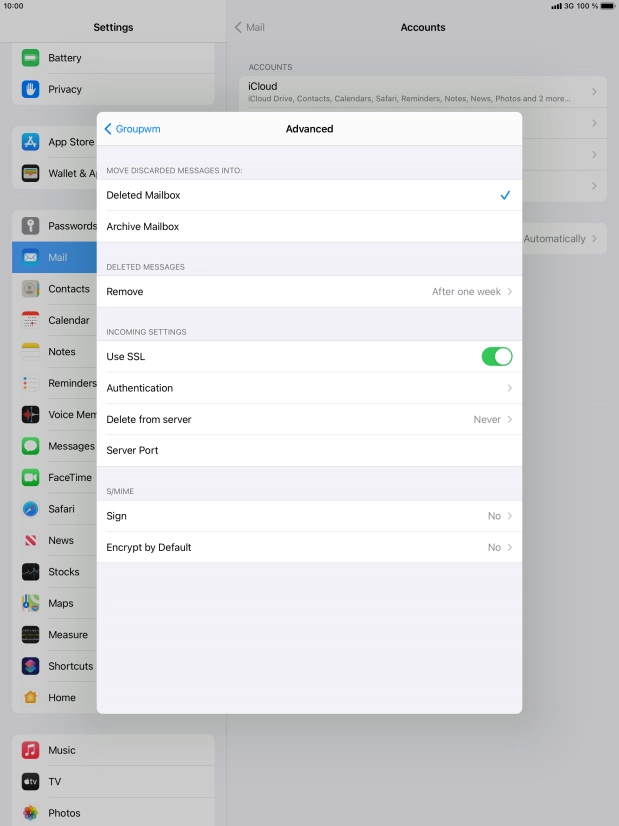 Press the indicator next to 