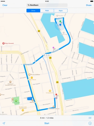 Press the required route.