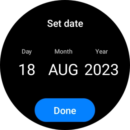 Slide your finger up or down on the screen to set the required date.