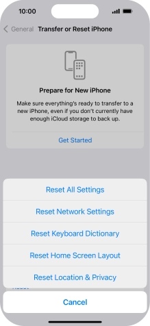 Press Reset All Settings.