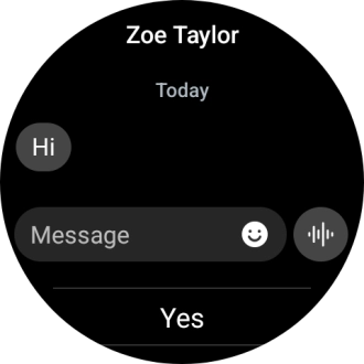 Press the record message icon and follow the instructions on the screen to record and send the required reply.